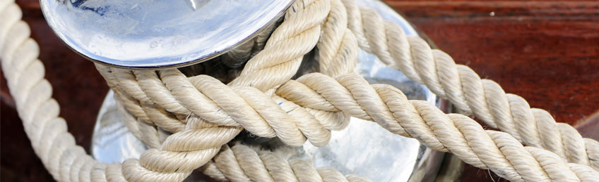 Close-up of a rope tied-up on a winch of a sailboat &copy; lebanmax Shutterstock.com